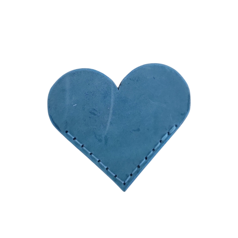 Handcrafted Genuine Leather Bookmark Rustic Blue - Picture 2 of 5